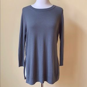 J. Crew Gray Side Slit Seam Tunic Sweater